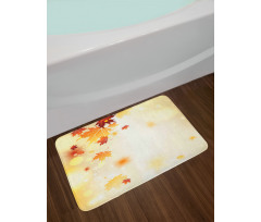 Abstract Maple Leaves Bokeh Bath Mat