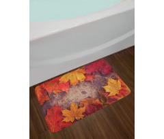 Bunch of Autumn Leaves Wood Bath Mat