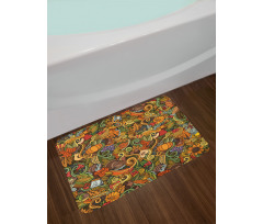 Hand-drawn Art Thanksgiving Bath Mat