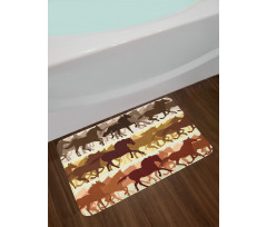 Monochrome Animal Silhouettes Bath Mat