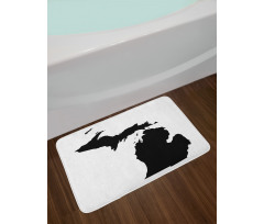 Abstract Black Silhouette Bath Mat