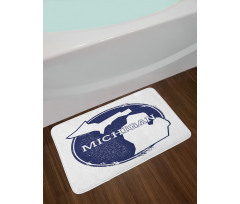 Grunge Rubber Stamp USA Bath Mat