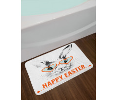 Funny Bunny Glasses Bath Mat