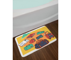 Hand-drawn Art Paper Plane Bath Mat