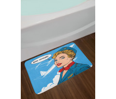 Bon Voyage Stewardess Retro Bath Mat