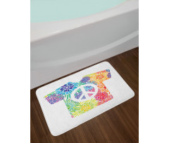 T-Shirt Design Hippie Style Bath Mat