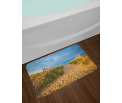 Sandy Beach Bushes Bath Mat