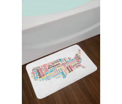 Map Cities Towns Names Bath Mat