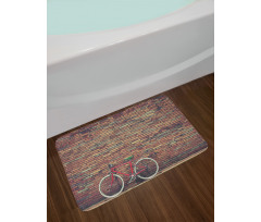 Retro Bicycle Roadside Bath Mat