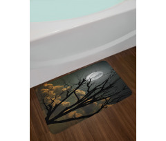 Bare Branches and Full Moon Bath Mat