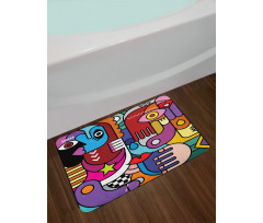 Abstract Complex Shapes Bath Mat