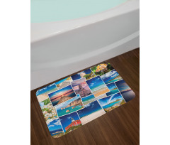 Tropical Holiday Polaroids Bath Mat