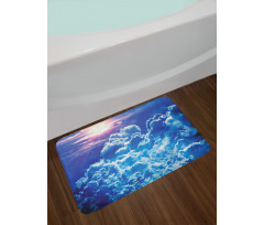 Blue Cloudy Sky Sunrise Photo Bath Mat