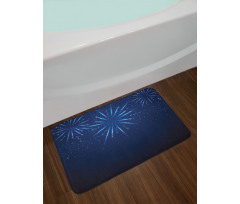 Fireworks at Night Sky Bath Mat