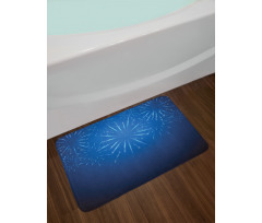 Celebration Elements on Blue Bath Mat