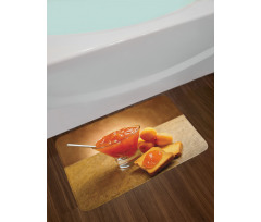 Juicy Apricot Jam and Bread Bath Mat