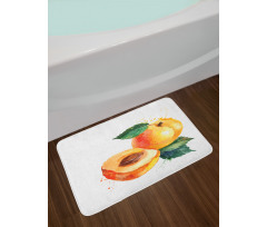 Watercolor Half Apricot Bath Mat