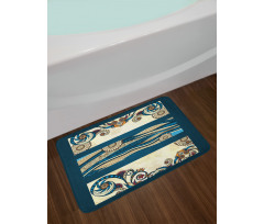 Antique Classic Floral Lines Bath Mat