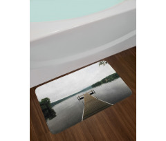 Calm Water Overcast Weather Bath Mat