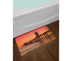 Huntington Beach Pier Sunset Bath Mat