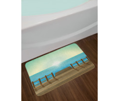 Doodle Landsape Port and Sea Bath Mat