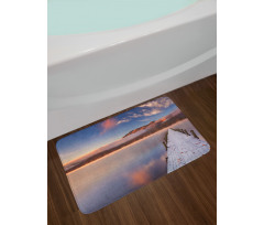 Japanese Lake Autumn Sunrise Bath Mat