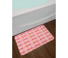 Girlish Elephant and Flower Bath Mat