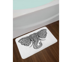 Graceful Elephant Design Bath Mat