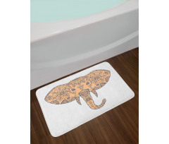 Floral Elephant Head Front Bath Mat