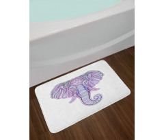 Vivid Elephant and Beads Bath Mat