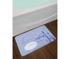 Abstract Team of Geese Moon Bath Mat