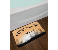 Reeds Silhouettes in the Sky Bath Mat