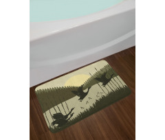 Birdies Wedge Wild Bulrushes Bath Mat