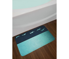 Abstract Birds Curl Ornament Bath Mat