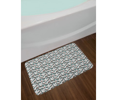 Happy White Birds on Free Bath Mat