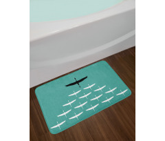 Muster of Birds Silhouettes Bath Mat