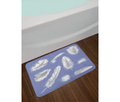 Fluffy Greyscale Elements Bath Mat