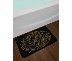 Bohemian Outline Curlicue Bath Mat