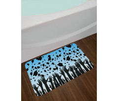 Hands and Tossing Caps Bath Mat