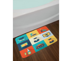 Colorful Squares Concept Bath Mat