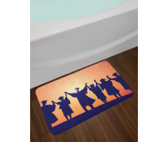 Students in Cap and Gown Bath Mat