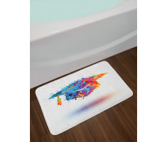 Colorful Cap Paint Blots Bath Mat