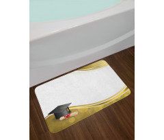 Cap and Ribbon Diploma Bath Mat