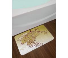 Fruits and Leaves on Ombre Bath Mat