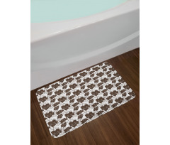 Detailed Leaves Curl Stalk Bath Mat