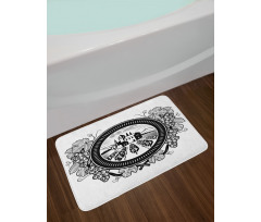 House with Grapeyard in Frame Bath Mat