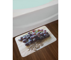 Fruits and Seeds on a Table Bath Mat