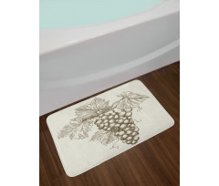 Ripe Fruits on Leafed Branch Bath Mat