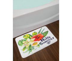 Tropical Flowers and Plants Bath Mat