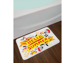 Butterflies Ladybugs Flowers Bath Mat